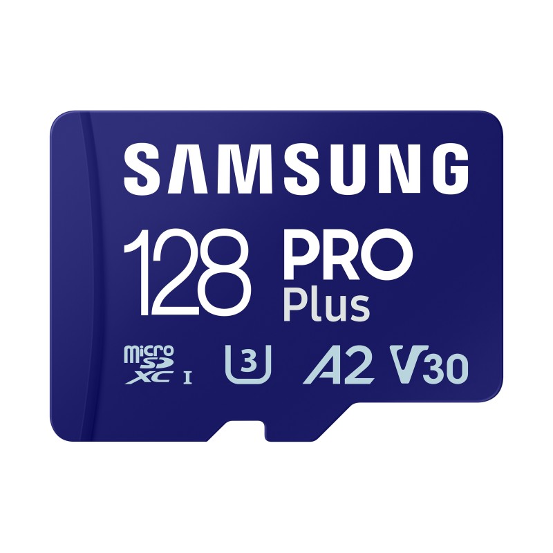 Samsung PRO Plus 128 GB microSDXC-Speicherkarte (180 MB/s, Class U3, V30, A2)